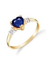 handsome yellow gold blue sapphire gemstone natural heart baby birthstone ring